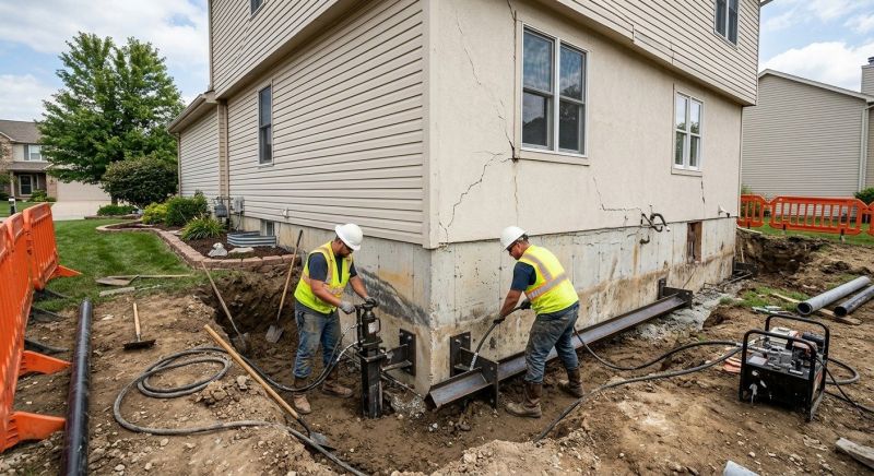 Sinking Foundation Repair in Holly Springs, NC