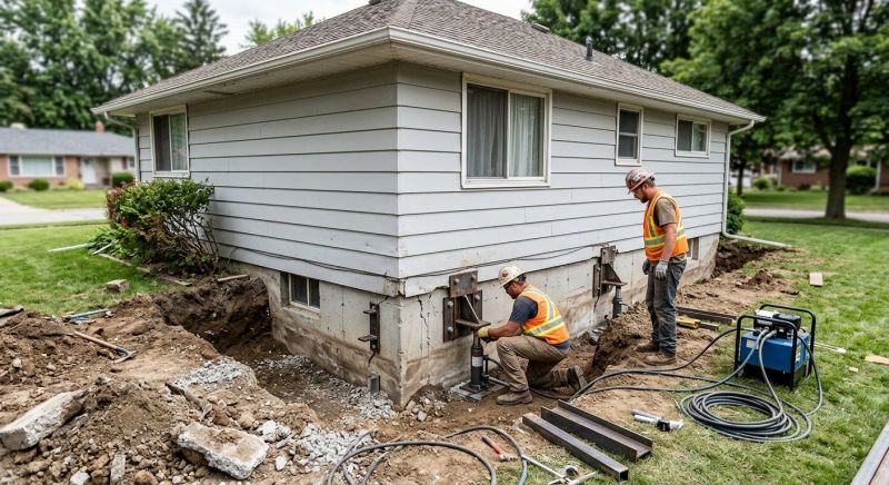 Sinking Foundation Repair in Johnston County, NC