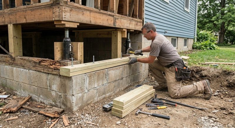 Sinking Foundation Repair in Morrisville, NC